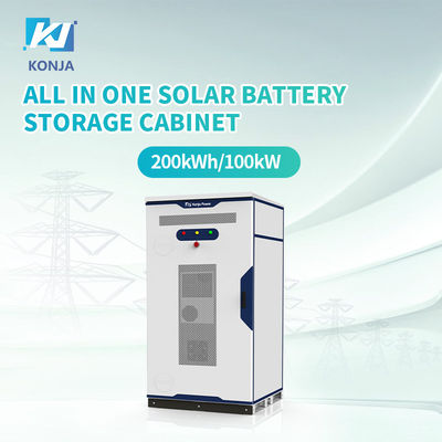 ราคาดี KonJa All In One กล่องเก็บแบตเตอรี่แสงอาทิตย์ 200kWh ระบบเก็บแบตเตอรี่กลางแจ้ง 100kW ออนไลน์