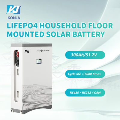 ราคาดี KonJa บ้าน IP50 เกรด A แบตเตอรี่เซลล์ วงจรลึก 51.2v 300Ah 15.36kWh แบตเตอรี่แสงอาทิตย์ติดผนังพร้อมจอ ออนไลน์